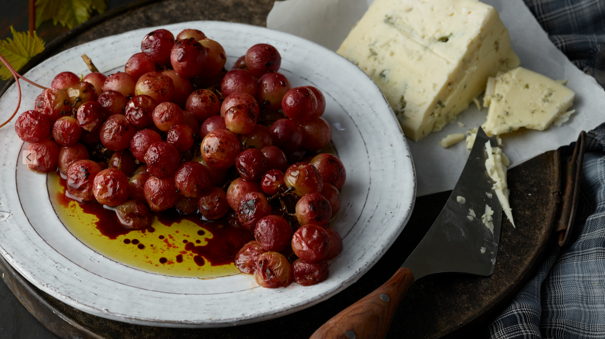 Roasted Grapes with Balsamic Vinegar by ANB Photography® for American Olive Farmer