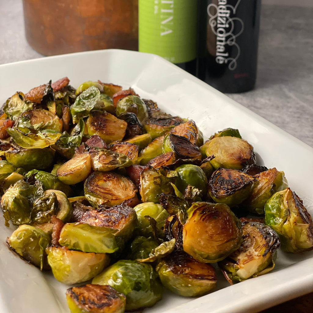 Glazed Brussels Sprouts & Bacon