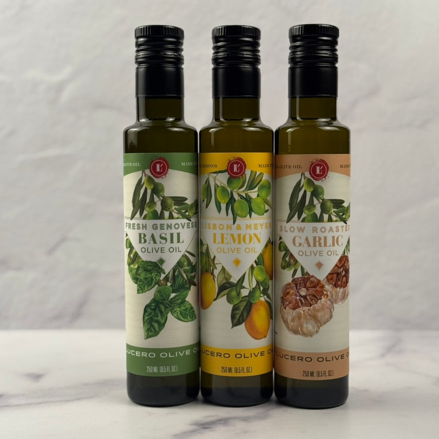 Trio Assorted Lucero Flavored Olive Oils 250 ml each