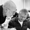Paul Vossen (on the left) confers with Richard Gawel at the 2024 LA International Olive Oil Competition