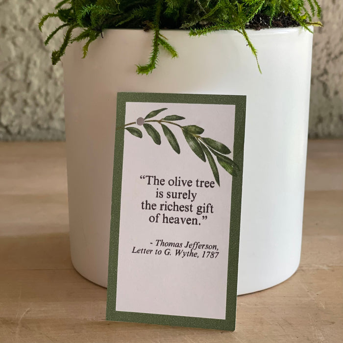 Close up of the standard Jefferson quote if you don't customize your gift message