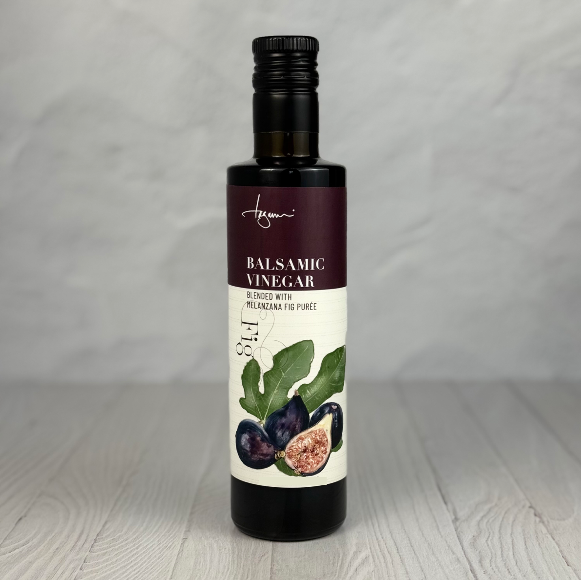 THis is a single bottle of Melanzana Fig Balsamic Vinegar bottled by Tagami