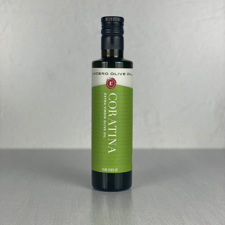 Coratina EVOO on an empty counter