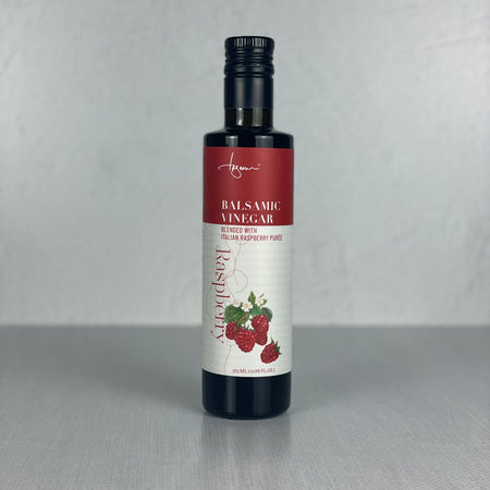 Raspberry Vinegar on an empty counter