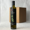 A bottle of Olio Novello is shown in the foreground with a plain shipping box shown in the background