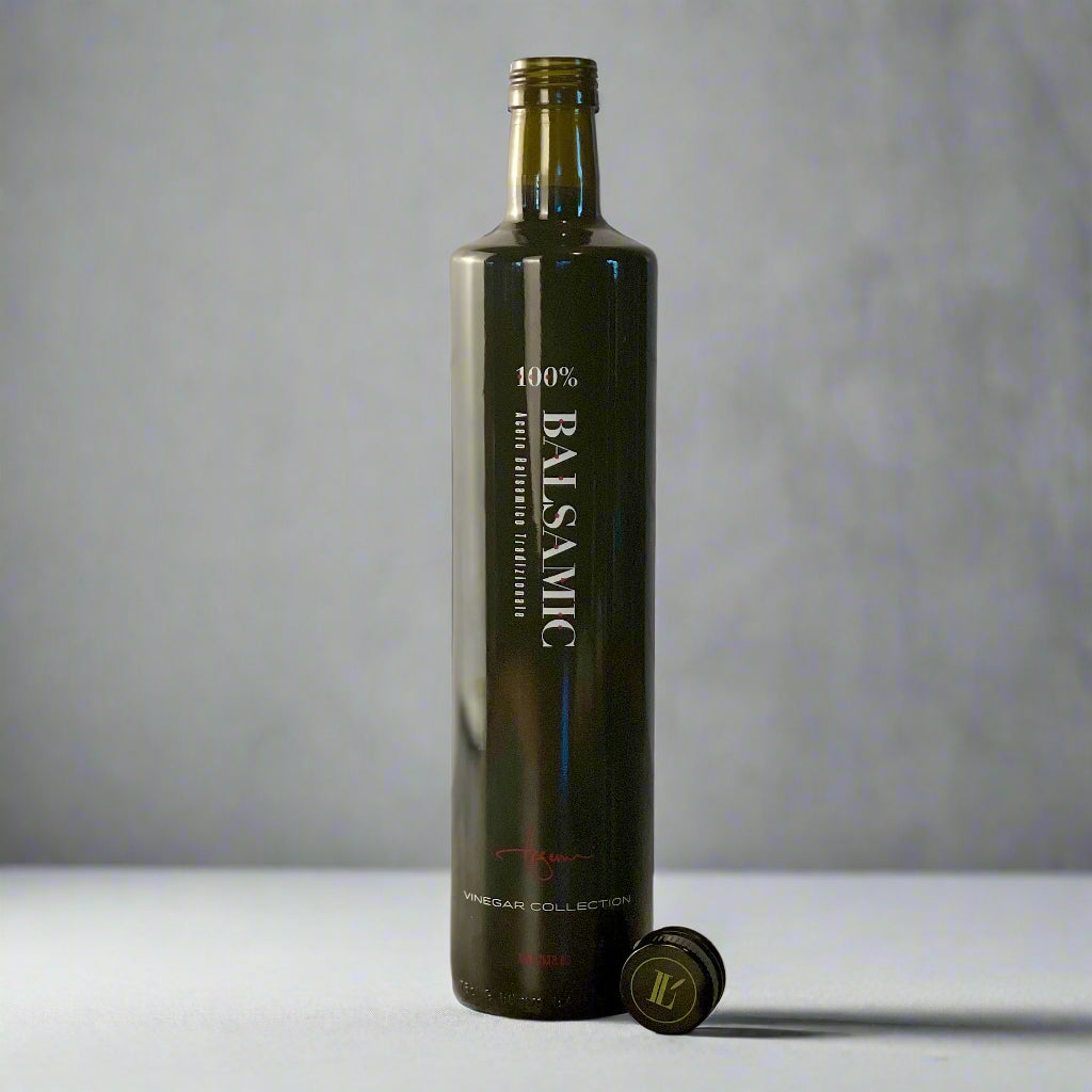 Colossal 750 ml size traditional balsamic vinegar. A simple handsome cylinder with the same capacity as a standard bottle of wine.