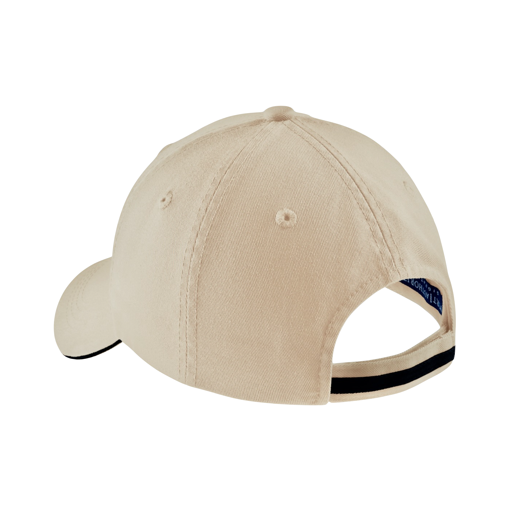 An image of the back of the hat showing the velcro closure with black twill tape accent.