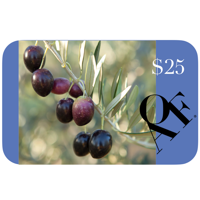 This card reads $25 with a bold AOF and simple olive branch.